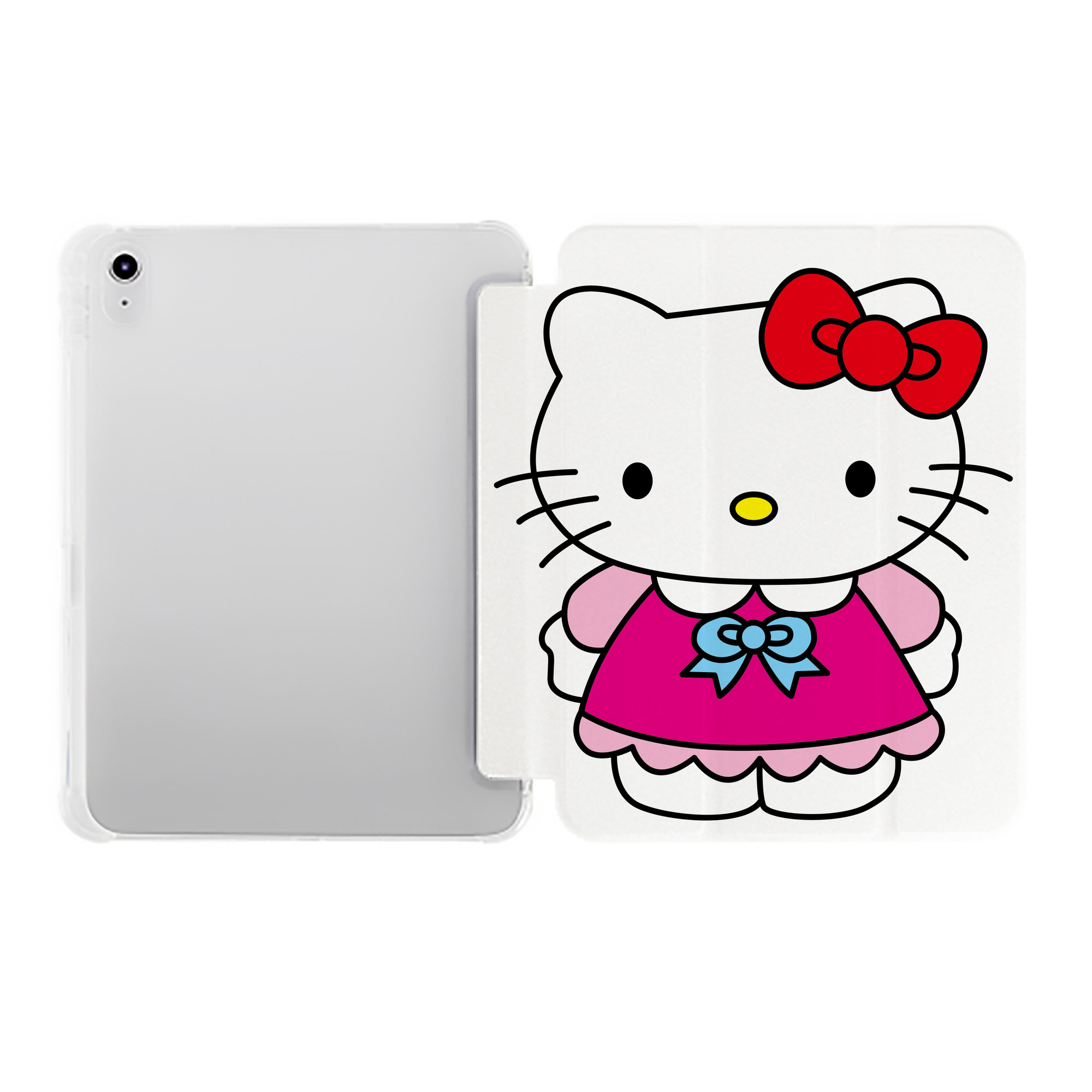 （画像用） Hello Kitty ハローキティ IPad ケース ペン収納付き 三つ折りスタンド PUレザー×シリコン 対応機種9.5/10.5/10.9インチ